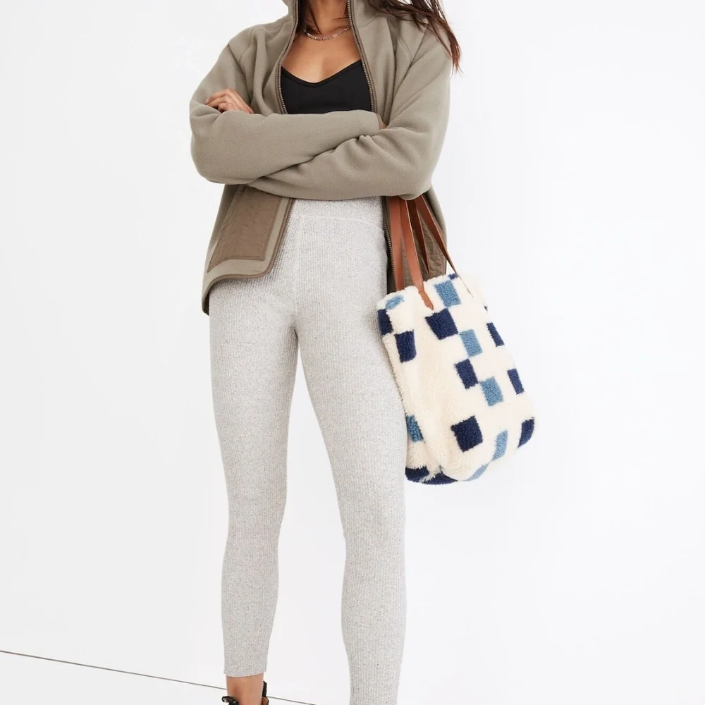 Madewell Gray Ribbed Leggings